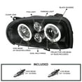 thumbnail image 3 of Spec-D Tuning Black Dual Halo Projector Headlights Compatible with 1993-1998 Volkswagen VW Golf, 1995-1998 Volkswagen Cabrio, Left + Right Pair Headlamps Assembly, 3 of 7