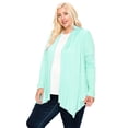 thumbnail image 2 of Women's Plus Size Casual Long Sleeve Drape Open Front Cardigan, 2 of 6