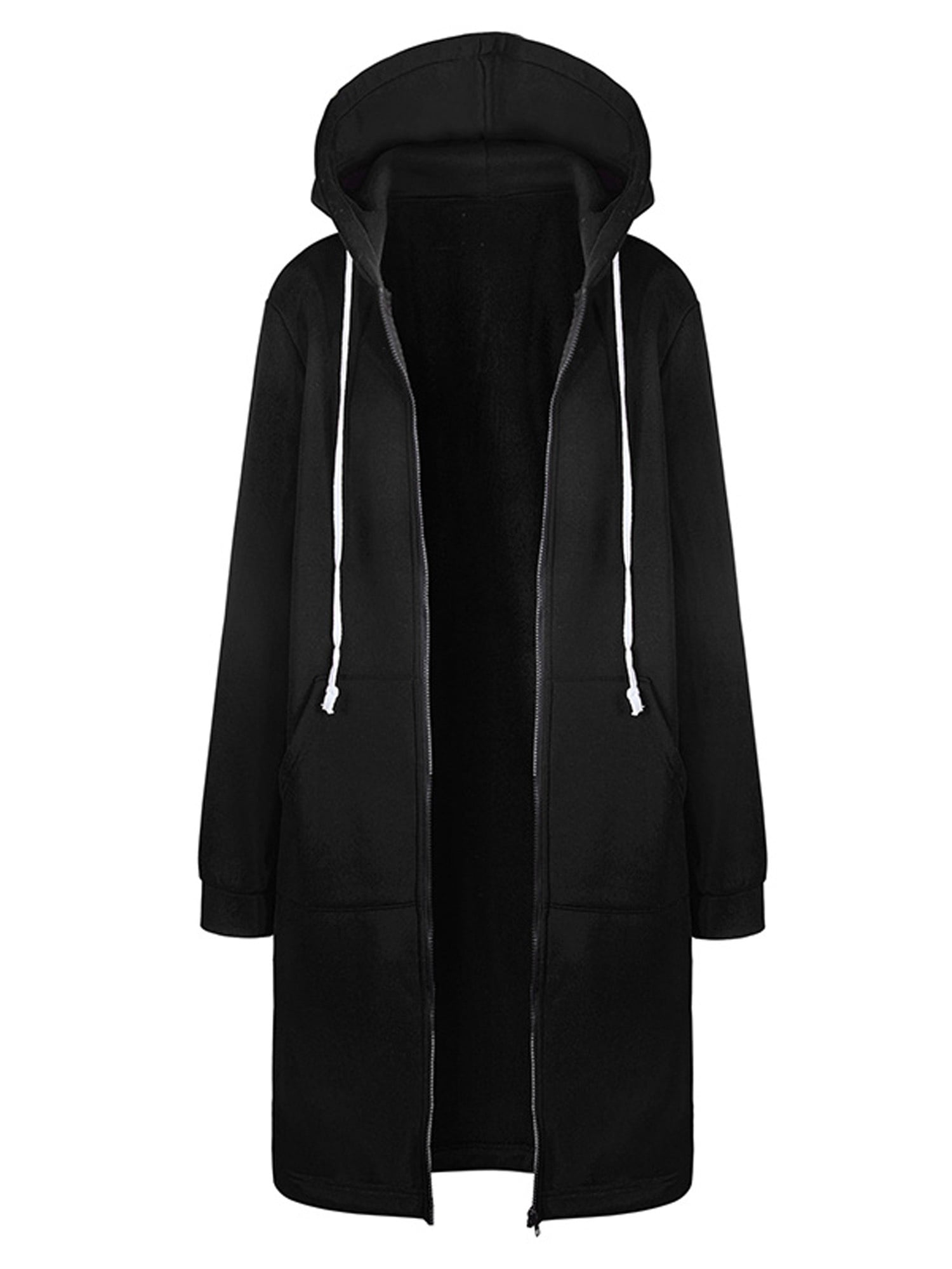 WM & MW Womens Hoodies Coat Casual Long Sleeve Loose Solid Open Front Hooded Cardigan Coat Long Jacket Outwear