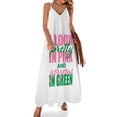 thumbnail image 1 of Robe Sans Manches Rose "I look Pretty" pour Femmes 2024 Robe de Soirée d'Été, 1 of 4