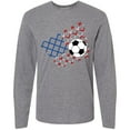 thumbnail image 3 of Inktastic Soccer Ball, Net with American Flag Colors Long Sleeve T-Shirt, 3 of 5