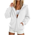 thumbnail image 2 of Hilenly Women's Zip Up Y2K Hoodies Casual Long Sleeve Sweatshirts Fall Track Jackets with Pockets, 2 of 8