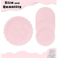 thumbnail image 2 of WarmHaven 50 Pieces Light Pink Paper Plates 7 Inch Pink Scalloped Plates Disposable Dinner Plates for Wedding Baby Shower Birthday Party Dessert Plates, 2 of 7