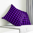 thumbnail image 3 of Black Purple Plaid Pillow Covers 18x18 Inch Decorative Throw Pillow Cover, Farmhouse Simple Buffalo Checked Sofa Pillowcases Accent Cushion Case Home Decor Bedroom Living Room, 3 of 6