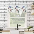 Window Treatment Valance Curtain， Watercolor Tulips Flower Colorful