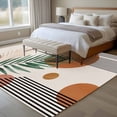 thumbnail image 4 of Large Area Rugs for Living Room Bedroom, Middle Century 6'x9' Rug Washable Carpet Runner Indoor Outdoor, Orange Brown Boho Abstract Geometric Non Slip Floor Mats Rug for Kitchen, Playroom, 4 of 8
