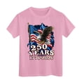 thumbnail image 5 of mgoYE 250 Years America Anniversary Shirt Girls Boys 250th Independence Day Birthday Shirt USA Flag Star and Stripes Shirt for Kids(Pink,7-8 Years), 5 of 5