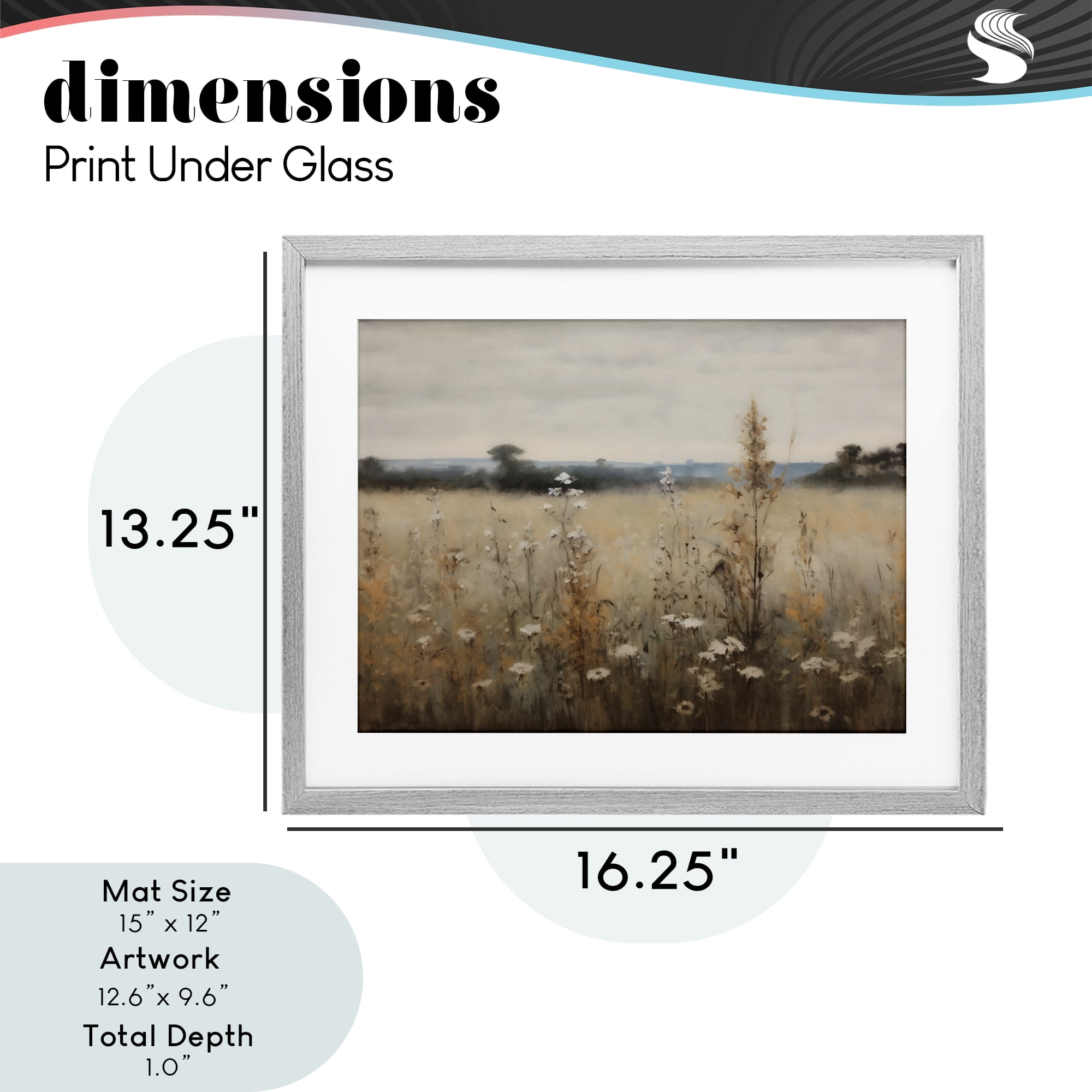 Stupell Industries Country Wildflowers in Misty Meadow Gray Framed Print Under Glass, design by Creative Studio