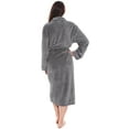 thumbnail image 3 of Simplicity Unisex Plush Spa Hotel Kimono Bath Robe Bathrobe Sleepwear Steel Grey, 3 of 4