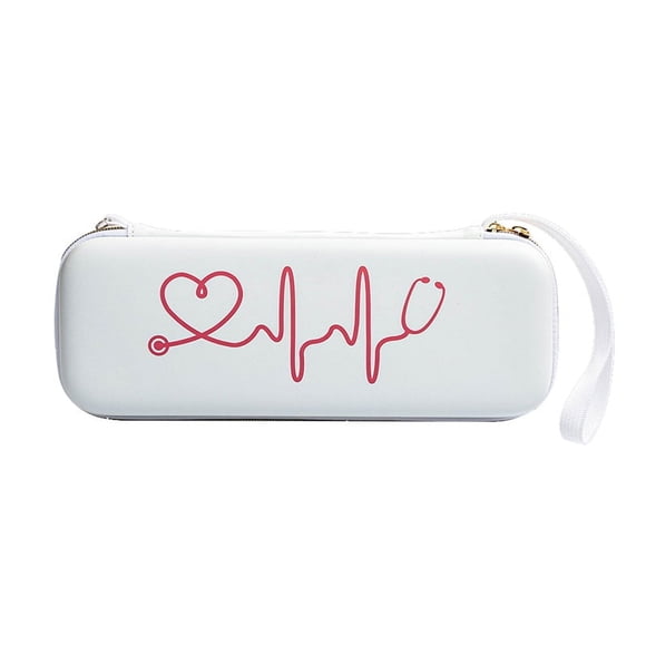 Stethoscope Storage Box EVA Portable Travel Carrying Case with Mesh Bag, Hard Drive,Pen ,Medical Organizer White