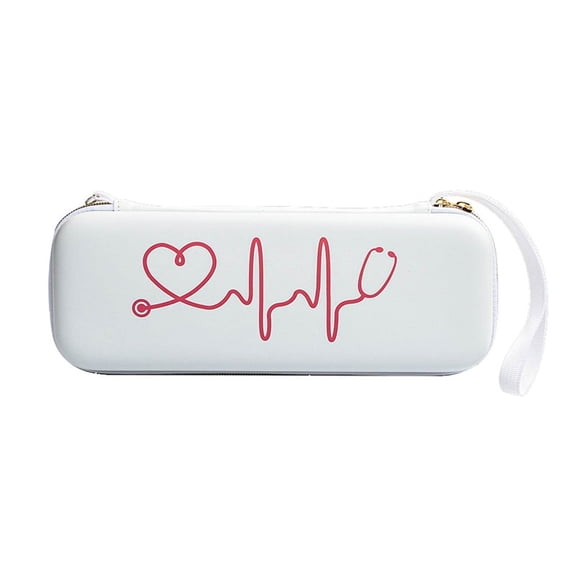 Stethoscope Storage Box EVA Portable Travel Carrying Case with Mesh Bag, Hard Drive,Pen ,Medical Organizer White