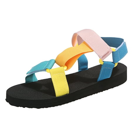 

Womens Ladies Flat Platform Casual Mixed Colors Hook ＆ Loop Beach Sandals Shoesblack sandals women flat dressy black sandals women flat dressy comfortable