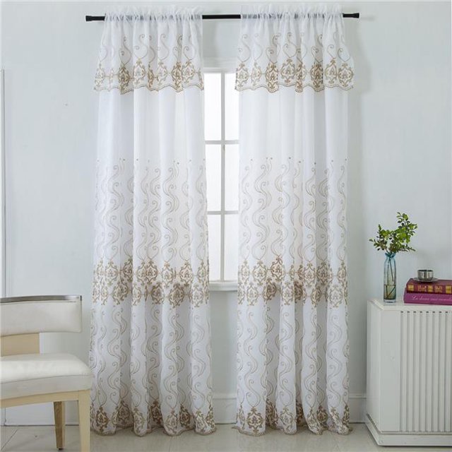 RT Designers Collection PNB18990 Panneau de Rideau Simple Brodé à Poche pour Tringle en Taupe - 54 x 90 Po
