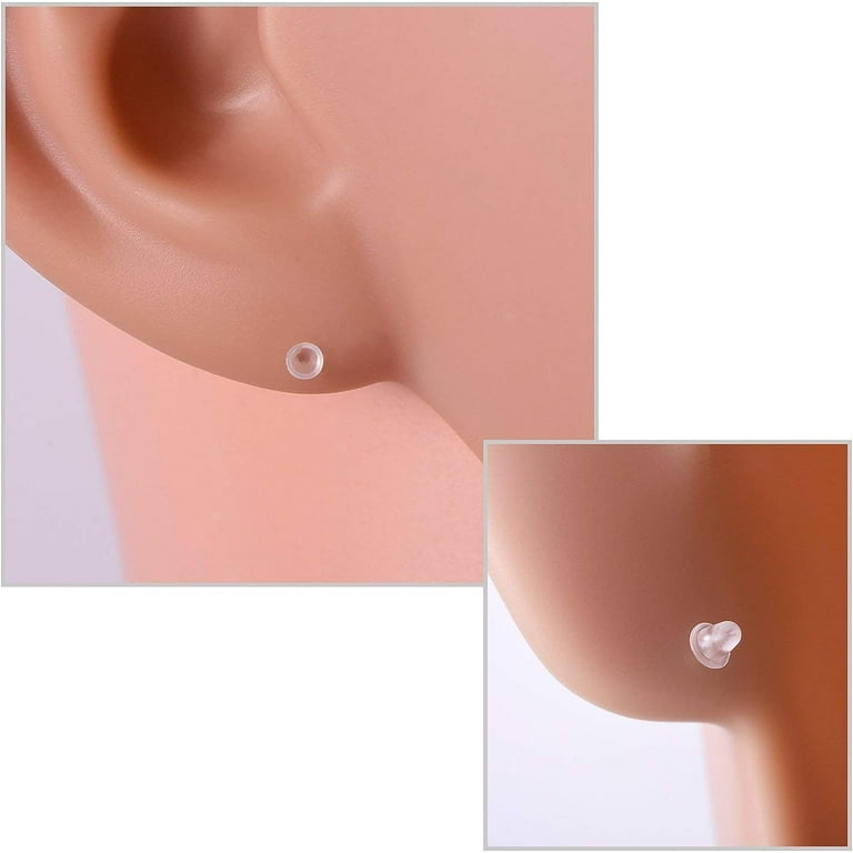 Earring Backs Studs Earring Posts Clear Ear Hole Retainer - Temu
