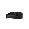 thumbnail image 3 of Lilola Home Sofia Black Velvet Fabric Sofa Loveseat Chair Living Room Set-Color:Black, 3 of 6