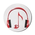 thumbnail image 1 of Music Mouse Pad for Computers, Love Sound Headphones with Heart Shaped Key Note Melody Design, Round Non-Slip Thick Rubber Modern Gaming Mousepad, 8" Round, Red Black Grey, by Ambesonne, 1 of 2