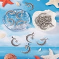 thumbnail image 6 of U8MO 20Pcs Antique Silver Tibetan Style Alloy Ocean Charms with Moon Pendants 41x30mm, 6 of 8