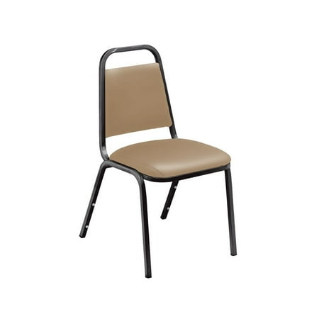 Vinyl Padded Stack Chair - NPS® 9100 Series Choice Vinyl Upholstered Padded Stack Chair, French Beige (4 pack)