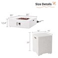 thumbnail image 2 of VENTOPYR 35''Outdoor Square Propane Fire Pit Table,Terrazzo White Faux Stone Fire Pit Set with Tank, 2 of 7
