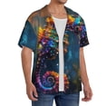thumbnail image 2 of Logiee Neon Seahorse Underwater Realm Print Men's Button Down Shirts Short Sleeve, Summer Beach Shirts,Vacation Wedding Shirts,Men's Casual Button-Down Shirts with Pocket-X-Large, 2 of 5