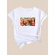 thumbnail image 4 of Comfortable Women's Casual Short Sleeve T-Shirt with Virgin Mary and Cherub Print, Heart and Floral Accents, Round Neck for Daily Wear, 4 of 7