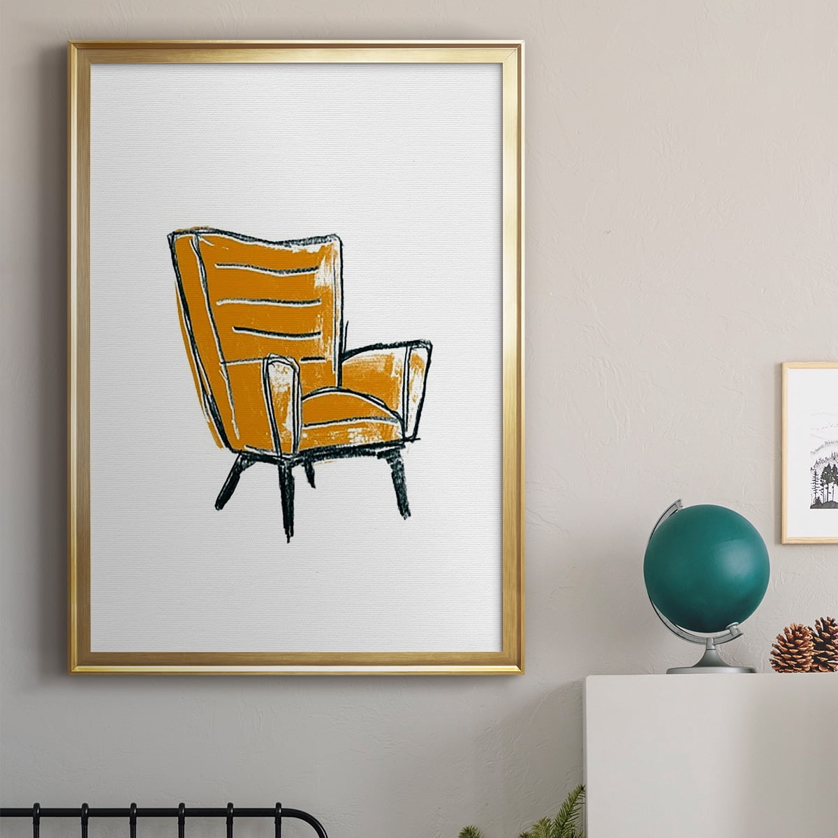 Take a Seat III Premium Framed Print, in Gold, Black, or Silver - Ready to Hang