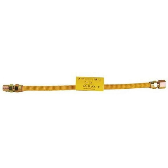Avalon SS Flex Gas Line 3/8 x 36 Yellow W/ 1/2MIP x 1/2FIP Ends
