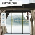 thumbnail image 2 of Domi 10x14FT Lean to Gazebo, Outdoor Hardtop Wall Mounted Heavy Duty Canopy with Sloping Galvanized Steel Roof, Aluminum Frame Mounted Gazebo, Netting and Curtain Included for Deck, Porch, Backyard, 2 of 8