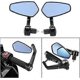 thumbnail image 2 of Motorcycle Handlebar Rear View Mirror Pentagon shape End Adjustable Rotatable Stylish Handle bar end Side Mirror Set of 2, 2 of 4