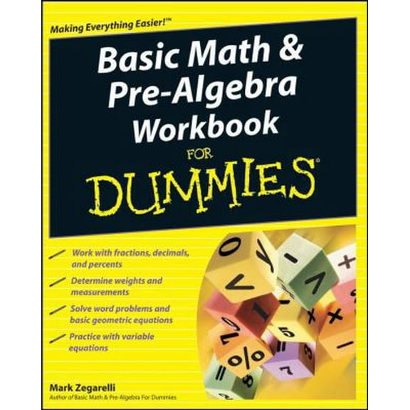 Pre-Owned Basic Math & Pre-Algebra Workbook For Dummies (Paperback) 0470288175 9780470288177