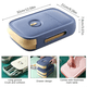 thumbnail image 4 of Caja de almacenamiento de huevos para refrigerador tipo cajón, con recordatorio de fecha, bandeja de huevos de plástico apilable para herramientas de almacenamiento de cocina (azul), 4 of 6