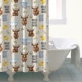 thumbnail image 4 of Beige Highland Cow Bathtub Flower Pattern Shower Curtain 72"x72" ,Bathroom Decorative Shower Curtains Set with 12 Hooks,Modern Waterproof Washable Shower Curtain, 4 of 6