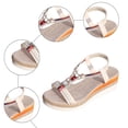 thumbnail image 5 of Rokment Womens Beach Platform Wedges Dress Sandals Bohemian Beads Braided Elastic Ankle Strap Espadrilles Slingback High Heels Bridal Summer Shoes D Size 6, 5 of 7