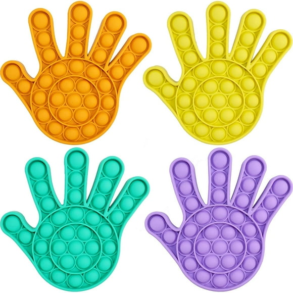 4 Pieces Silicone Push Pop Bubble Fidget Sensory Toy Unicorn Pop Fidget Toy Autism Special Needs Stress Reliever (Palm Style)
