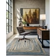 thumbnail image 4 of Unique Loom Braided Chindi Collection Area Rug (5' 1" x 8' Rectangle Blue and Natural/Natural), 4 of 6