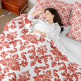 thumbnail image 4 of Feelyou Red Boho Damask Bedding Comforter Set 7pcs, Retro Western Fashion Full Bedding Set, 4 of 8