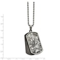 thumbnail image 3 of Chisel  Stainless Steel Polished Black IP-plated and Camo Enamel with .015 carat Diamond Double Dog Tag on a 24 inch Ball Chain Necklace, 3 of 4