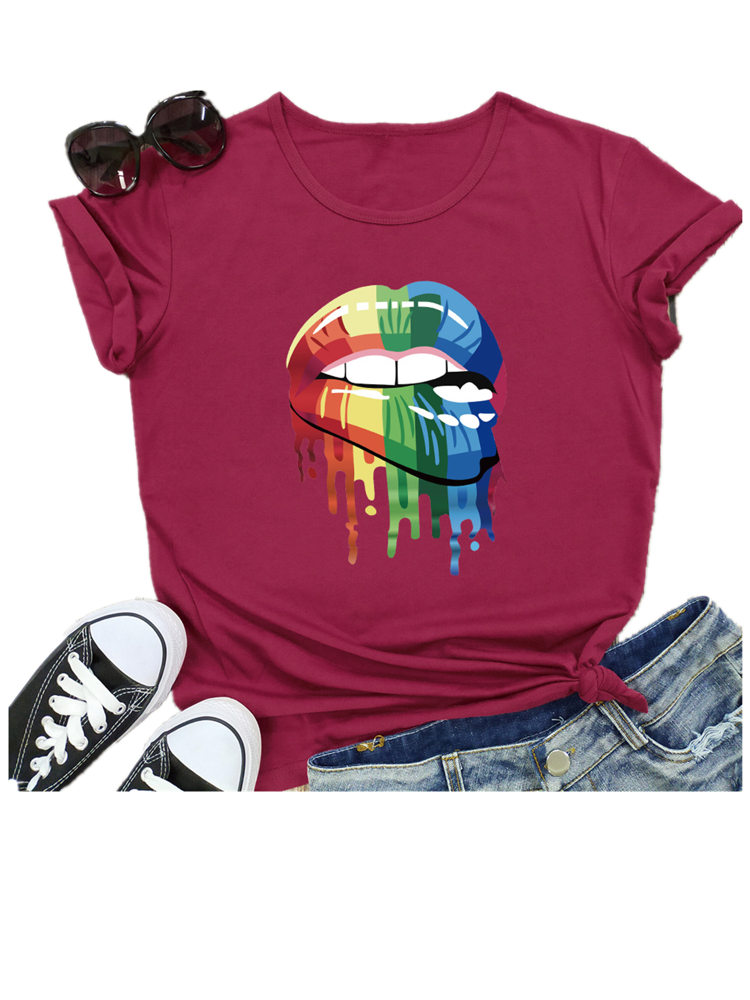 Womens Vintage Queen T Shirts Rock Music Funny Print Tee Shirt Cute Short Sleeve Casual Loose Tshirt Blouse Tops