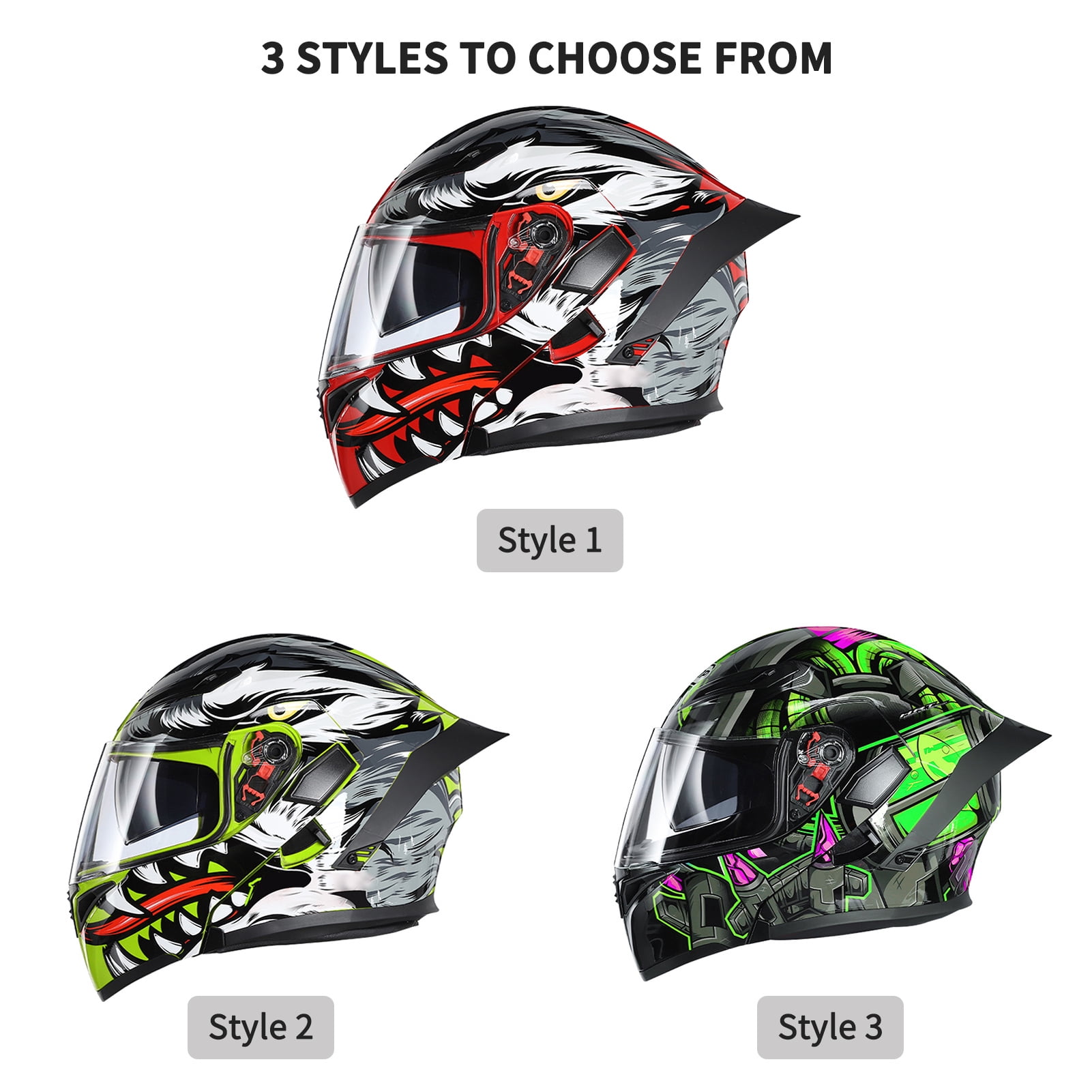 Meterk Motorcycle Helmet Street Helmet Unisex Adult Cool Rider