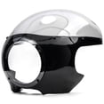 thumbnail image 1 of Krator Motorcycle 5-3/4" Headlight Fairing Screen Black & Clear Retro Cafe Racer Drag Compatible with Harley Davidson Dyna 1999-2011, 1 of 6