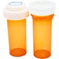 thumbnail image 6 of 9Pcs Plastic Pill Bottles - Reversible Cap Easy Open & Child Resistant - Pill Container Prescription Vial - Easy Open/Push N Turn (Amber), 6 of 9