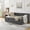 Dark Grey, variant on Noble House Twin Size Button Tufted Daybed, Linen Sofa Bed Frame with Storage Drawers and Nailhead Waved Arms, Beige