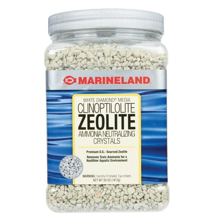 Marineland® White Diamond Zeolite, Removes Toxic Ammonia, Aquarium Filter Media, 50 oz