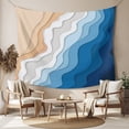 thumbnail image 2 of Blue Geometric Beach Tapestry for Bedroom Wall Hanging Tapestry, Ombre Waves Moire Abstract Art Ceiling Backdrop Tapestries Poster Blanket Wall Decor for Teens Room Living Room Dorm 59" x 90", 2 of 8