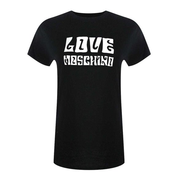 Love Moschino Womens Groovy Logo Short-Sleeved T-Shirt
