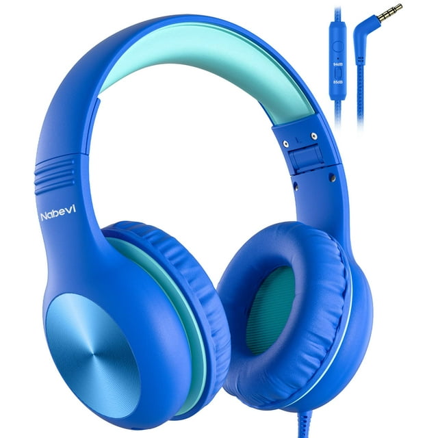 Auriculares Nabevi Kids con micrófono, límite de volumen 91 dB