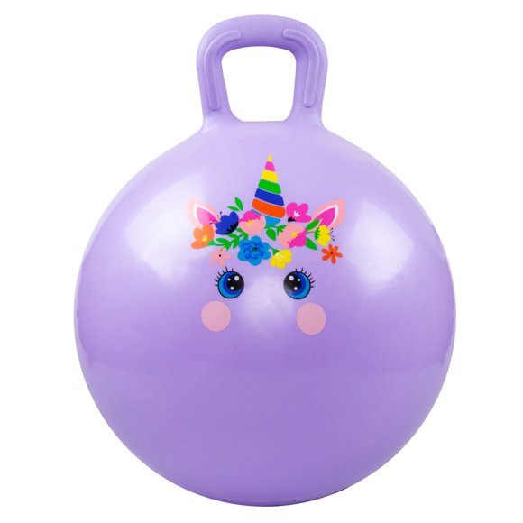 PlayZap Hopper Balls for Kids 3-6, 18 Inches Bouncy Ball with Handle, 18" Inflatable Bouncing Ball, 45cm Jumping Ball, Garden Hopping Toys Girls Boys Gifts (Light Purple)