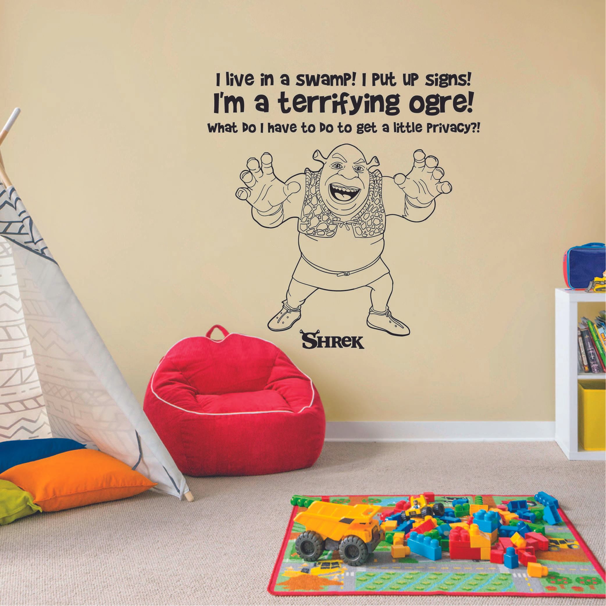 Im A Terrifying Ogre I Live In Swamp - Disney Movie Shrek Quotes Quote  Vinyl Wall Art Wall Decal Wall Sticker Decoration Home Room Kids Childrens  Room Boys Girls Nursery Kindergarten Size (