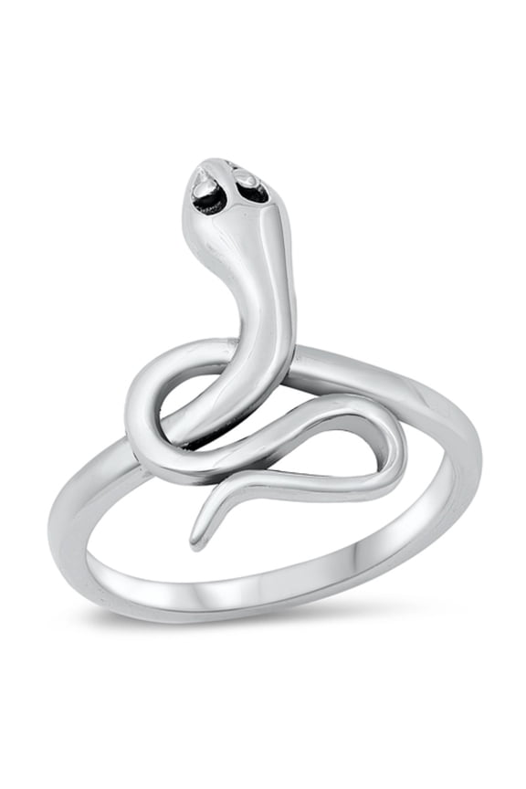 Venomous Snake Ring Sterling Silver Size 10