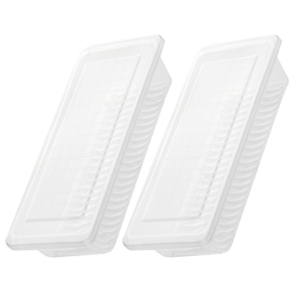 Moluckfu 2Pcs Airtight Storage Container for Kitchen Organization Transparent Rectangular 10.8x5.1x2.4in
